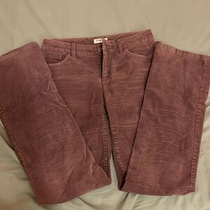 straight leg burgundy jeans